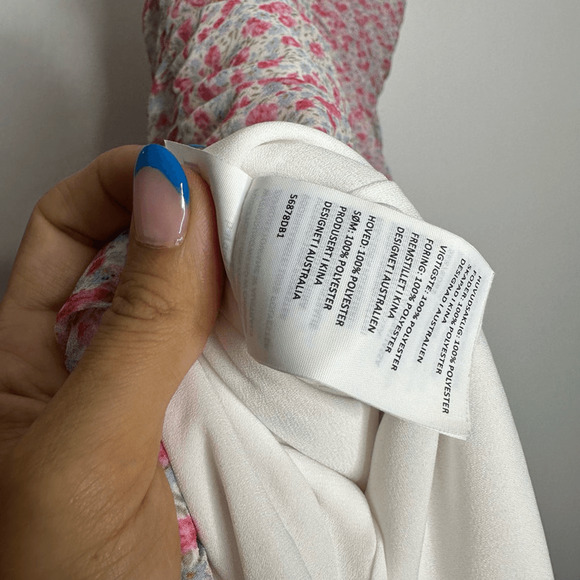 BARDOT DITSY ROUCHED MIDI DRESS IN PINK ICING floral womens 10 Large - Picture 8 of 10